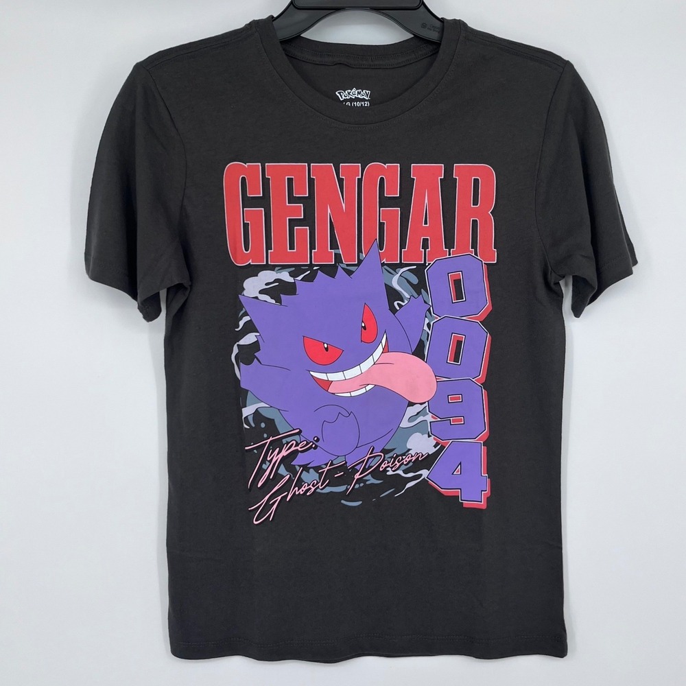 NWOT Pokemon Gengar 0094 Ghost Poison Type Kids T Shirt Size Large 10-12